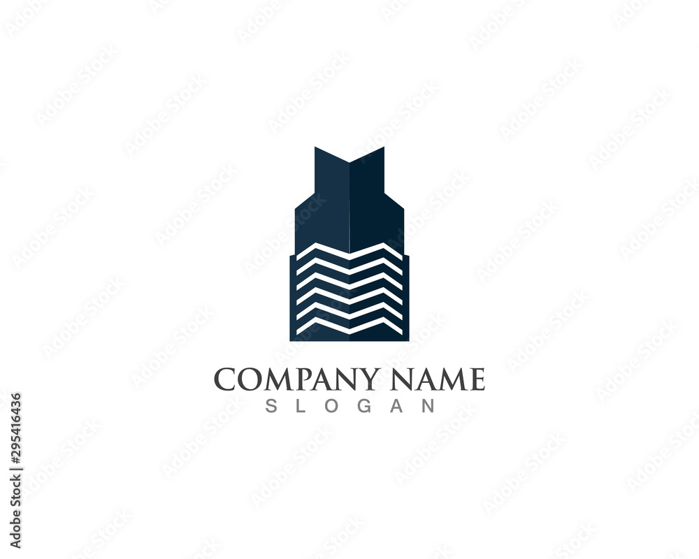 Obraz premium Real estate logo city modern with square shape