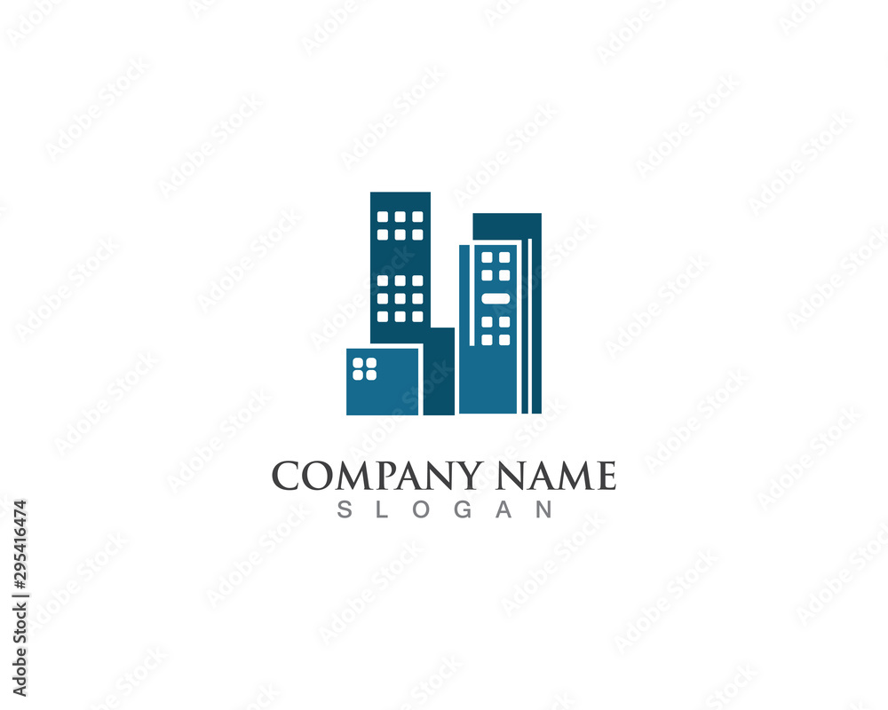 Real estate logo city modern with square shape Real estate logo city modern with square shape