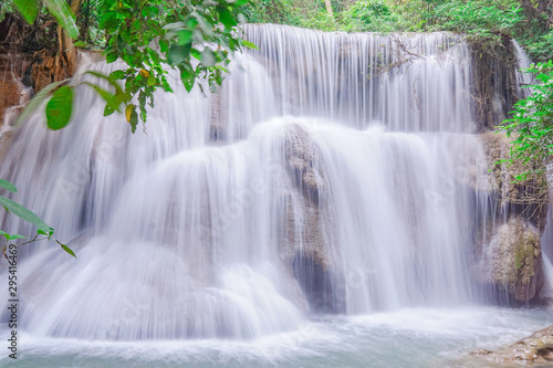 waterfall in rainforest at National Park  Thailand.