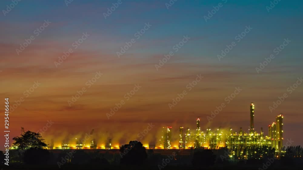 Time-Lapse Power plants, petrochemical plants At sunset. Time-Lapse Power plants, petrochemical plants At sunset.