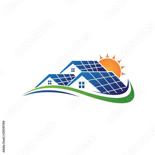 Solar home and sun save energy power and natural electricity solar battery