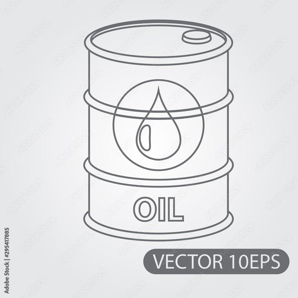 Metal barrel oil storage icon black and white outline drawing Metal barrel oil storage icon black and white outline drawing