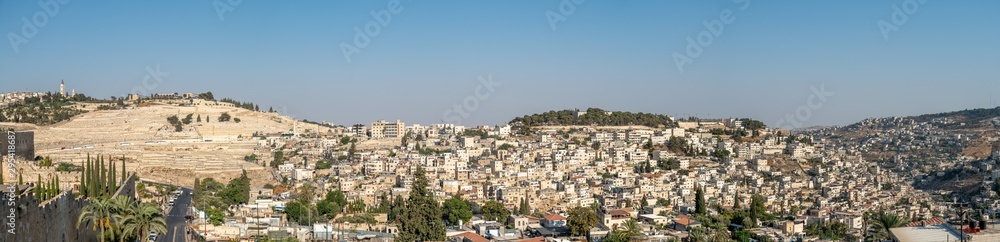 Panoramic View of Jerusalem Looking east from Old City