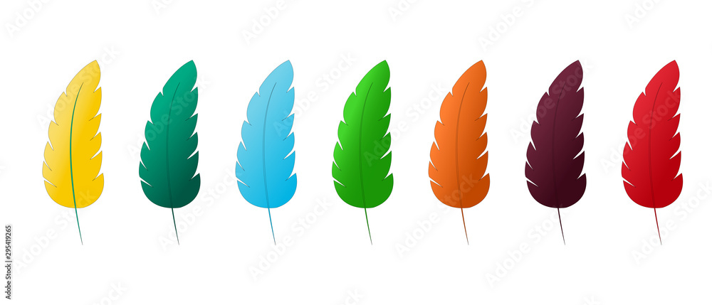 Fototapeta premium Leaf colorful isolated on background
