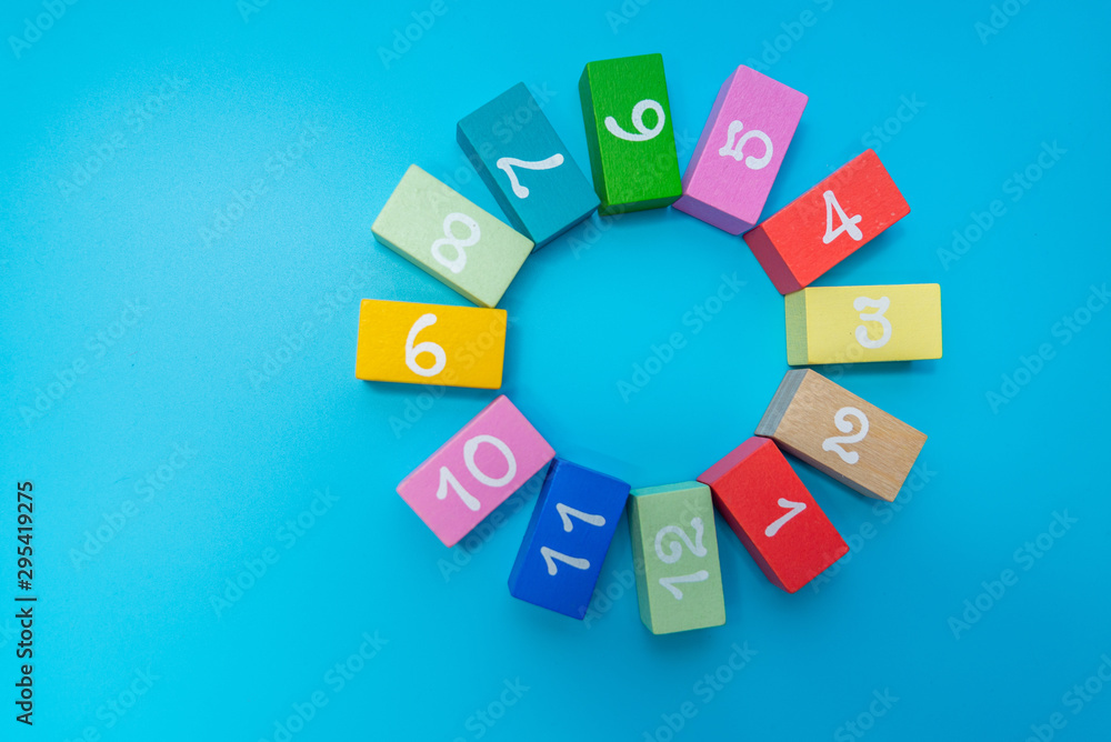 colorful children's cubes with numbers