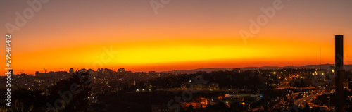 Night Panorama of the City of Jerusalem At Sunset