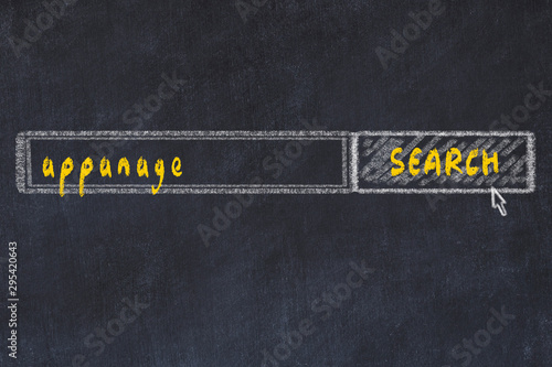 Chalkboard drawing of search browser window and inscription appanage