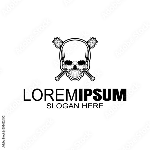 Skull logo, icon or skull illustration, vector of skeleton.