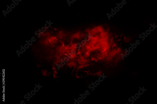 Textured Smoke, Abstract red,isolated on black background