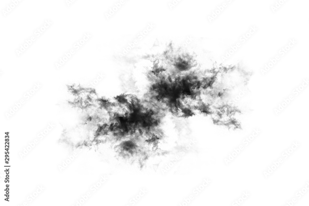 Fototapeta premium Textured Smoke,Abstract black,isolated on white background