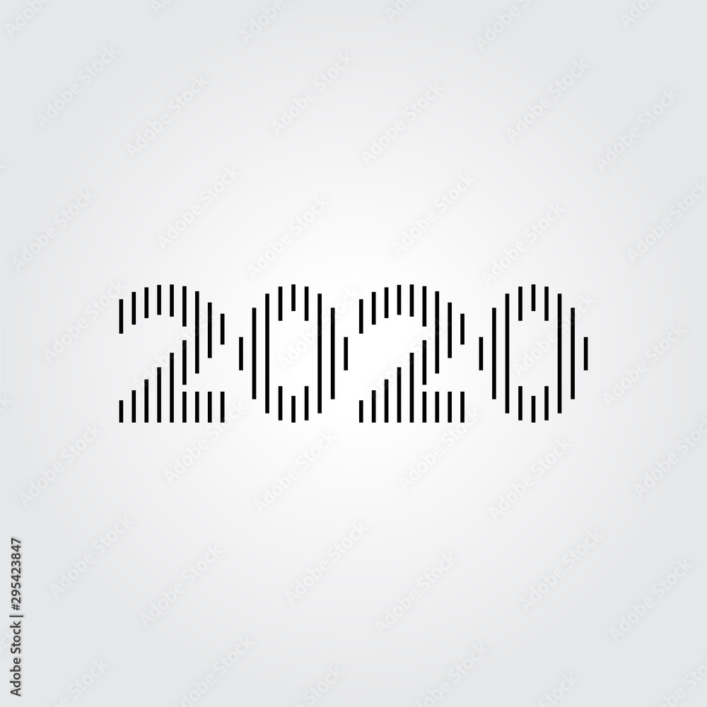 Happy New Year 2020 logo text design. Brochure design template, card, banner. Vector illustration