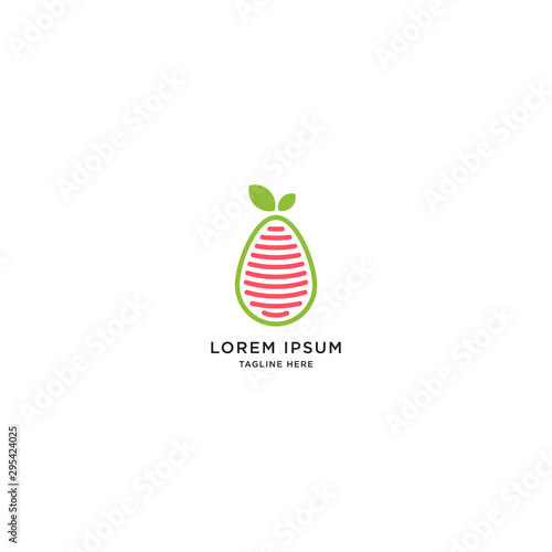 Fresh Fruit Guava Logo Icon Design Template Vector Illustration
