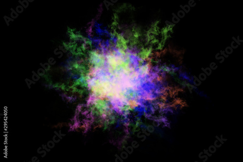 Textured Smoke, Abstract colorful,isolated on black background