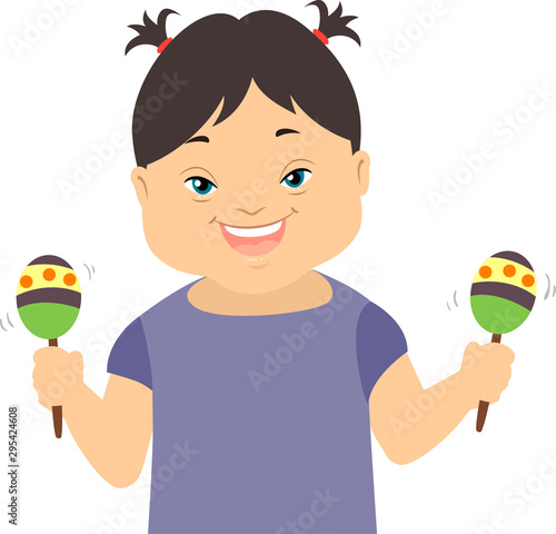 Kid Girl Down Syndrome Musi...