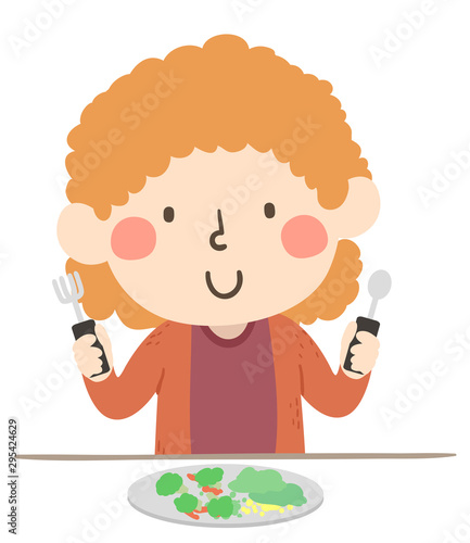 Kid Girl Hand Arthritis Adoptive Tool Illustration