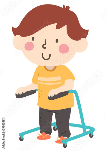 Kid Boy Gait Therapy Illustration