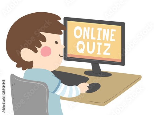 Kid Boy Online Quiz Illustr...