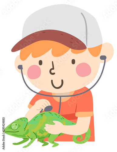 Kid Boy Reptile Vet Chamele...