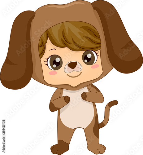 Kid Boy Animal Costume Dog Illustration