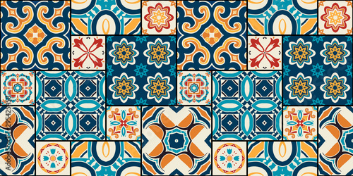 Fotótapéta Traditional ornate portuguese decorative tiles azulejos.