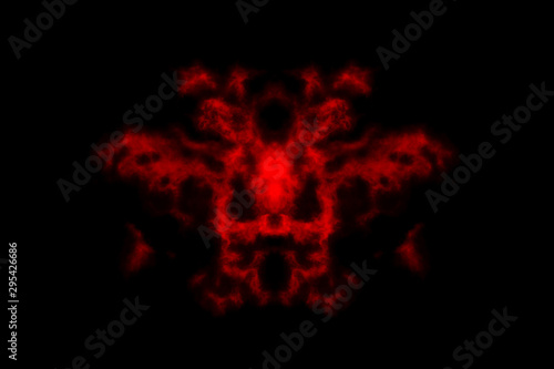 Textured Smoke, Abstract red,isolated on black background