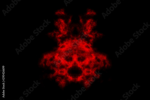Textured Smoke, Abstract red,isolated on black background