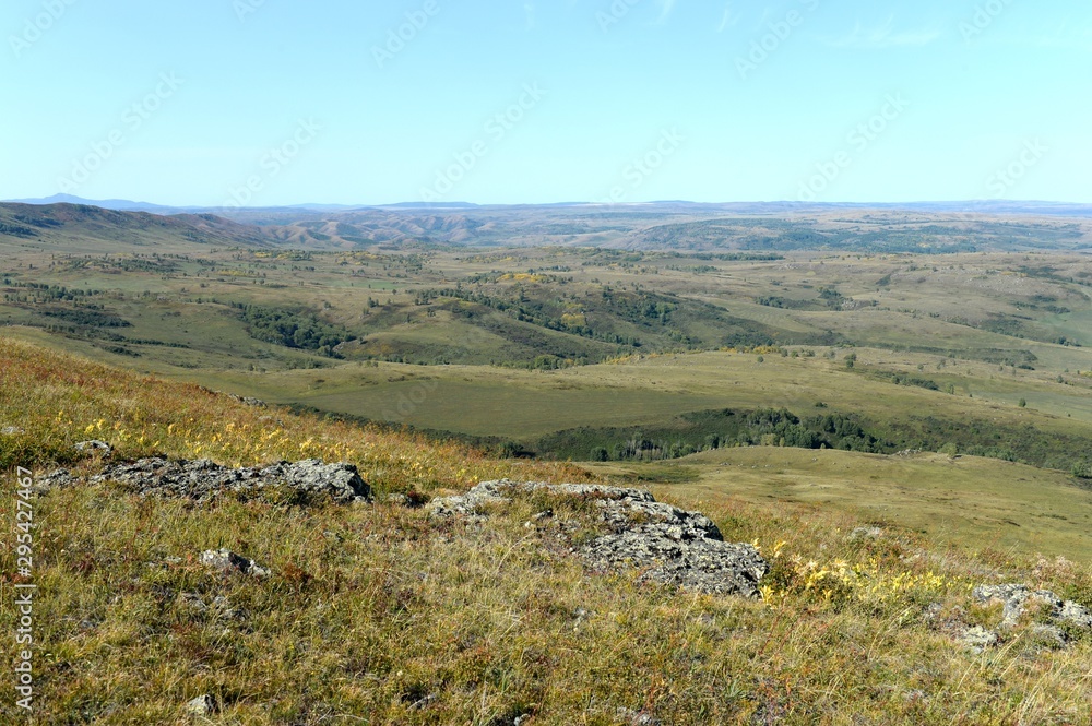 Foothills of the Altai Mountains. Western Siberia. Russia