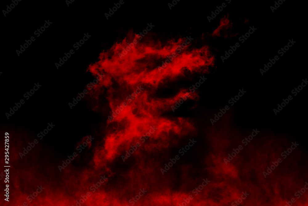 Obraz premium Textured cloud, Abstract red,isolated on black background