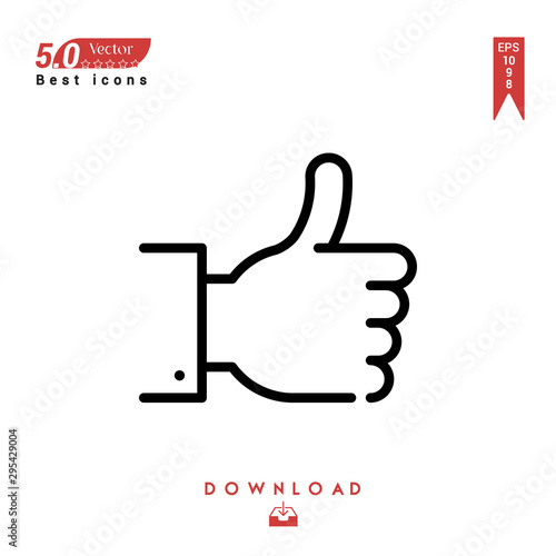 Outline thumb-up Icon. thumb-up icon vector isolated on white background. Graphic design, material-design, Best sellerr icons, mobile application, UI / UX design, EPS 10 format vector