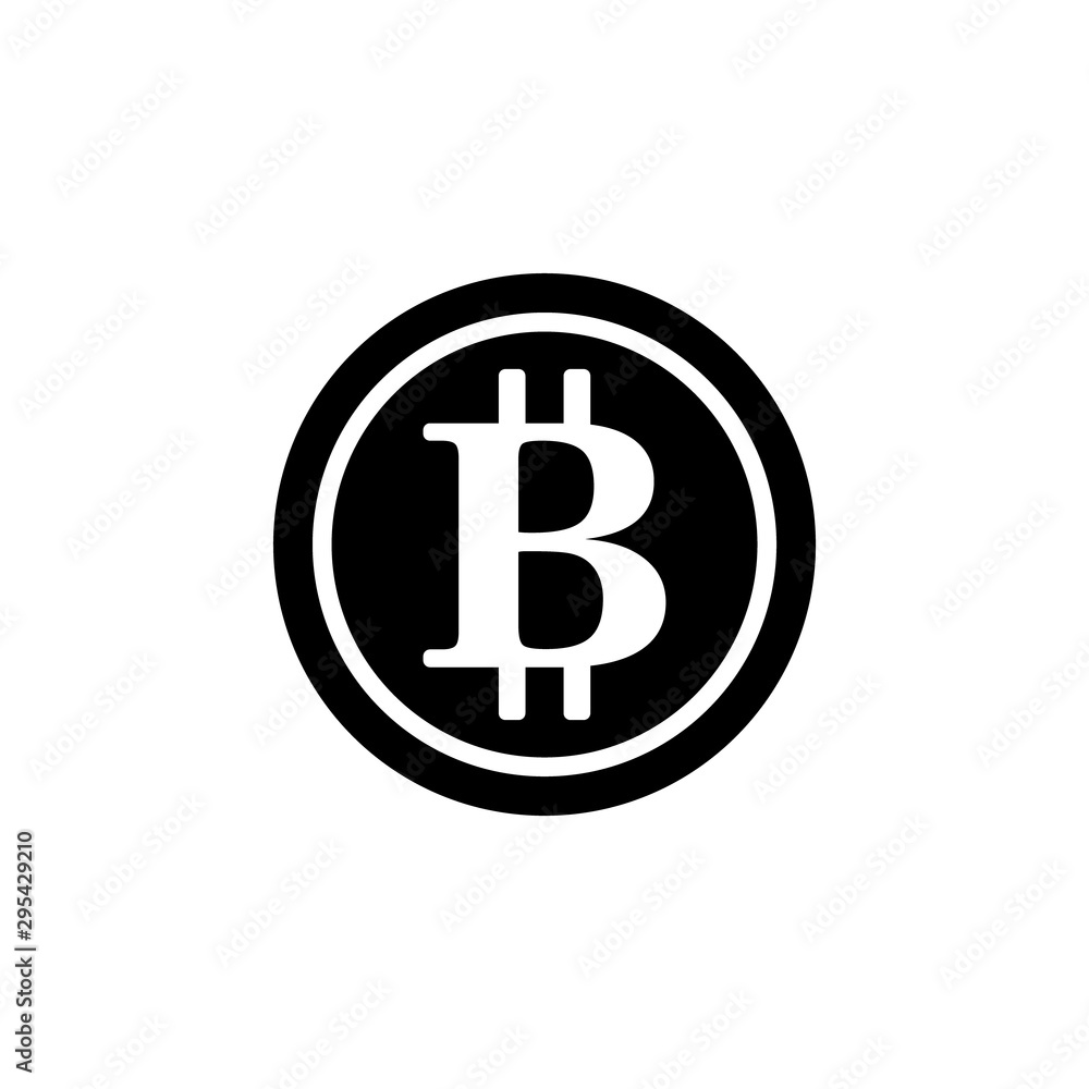 Bit Coin Icon Template Vector Black and White Color Bit Coin Icon Template Vector Black and White Color