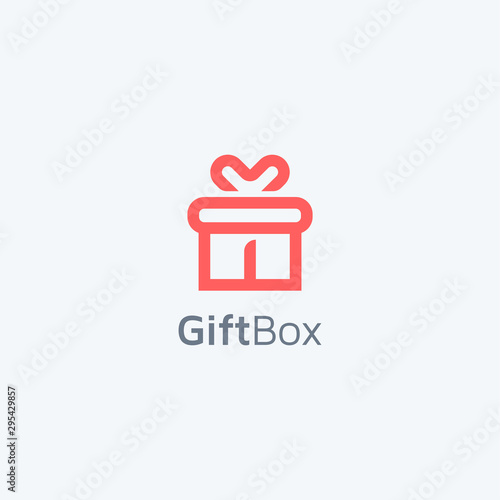 Simple abstract modern gift box logo icon design symbol vector