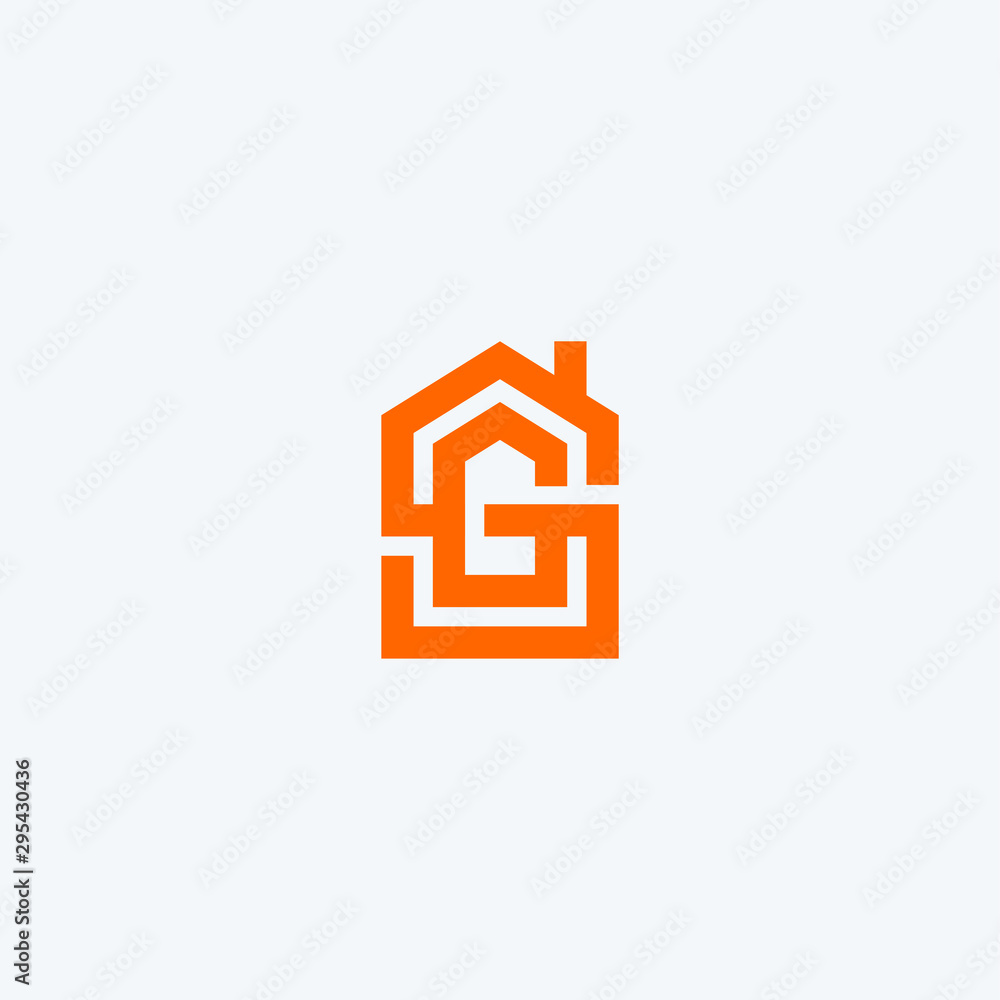 Abstract creative letter initial SG house icon logo design minimalist symbol concept vector Abstract creative letter initial SG house icon logo design minimalist symbol concept vector