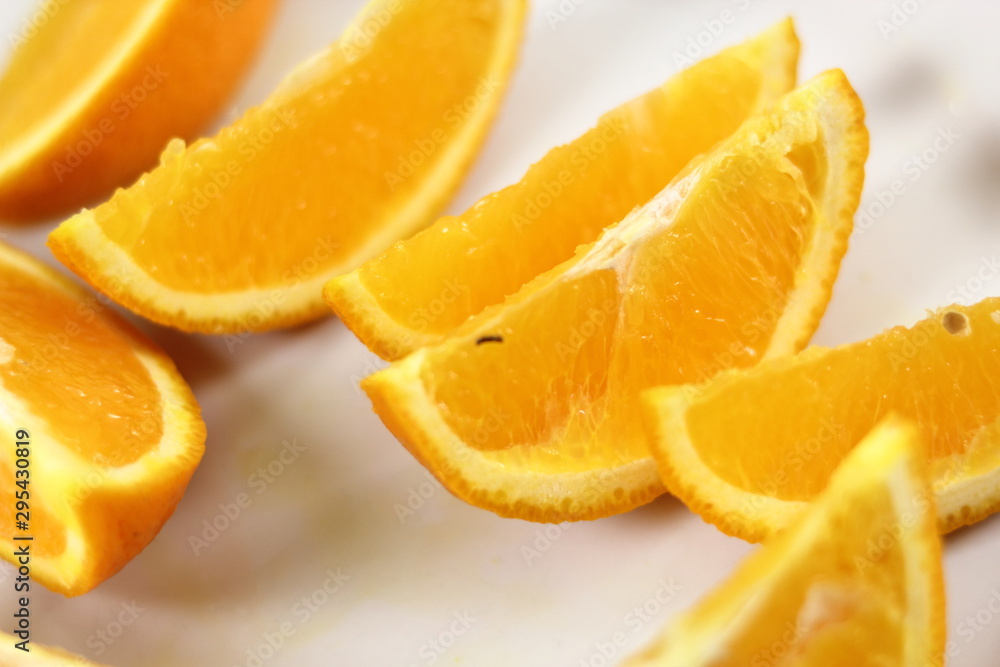 Orange slices on plate Orange slices on plate