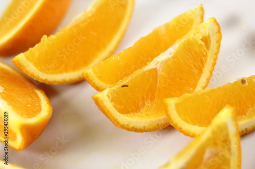 Orange slices on plate