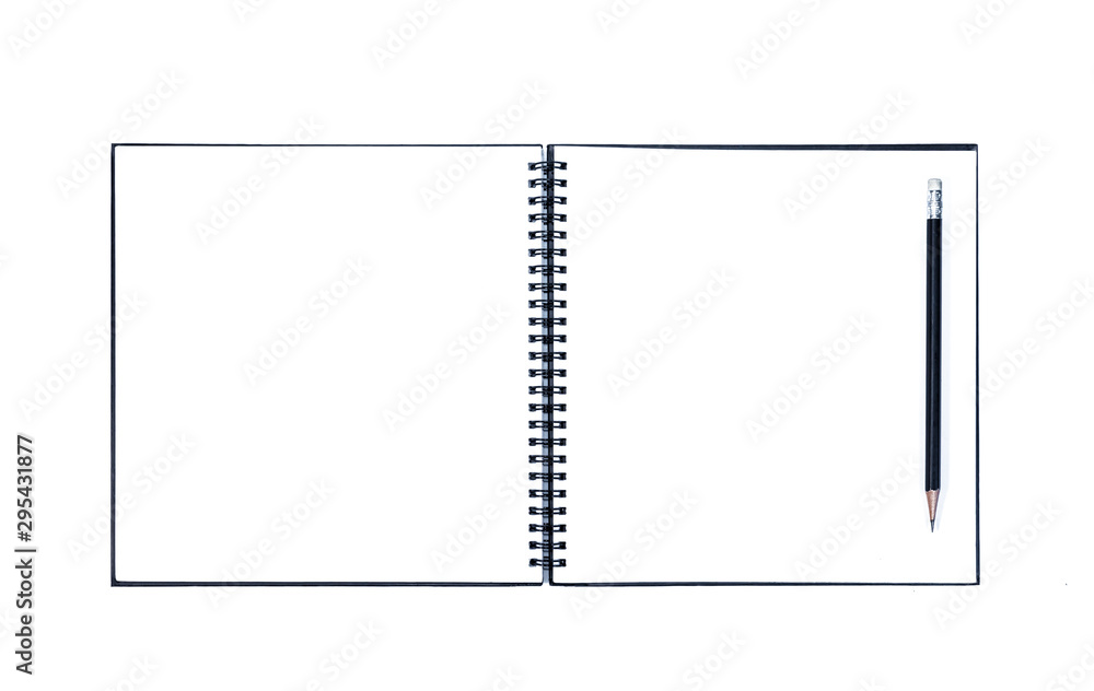 closeup open note book with pencil on background closeup open note book with pencil on background