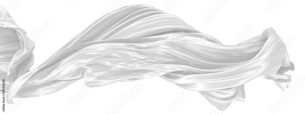 Abstract background of white wavy silk or satin. 3d rendering image. Abstract background of white wavy silk or satin. 3d rendering image.