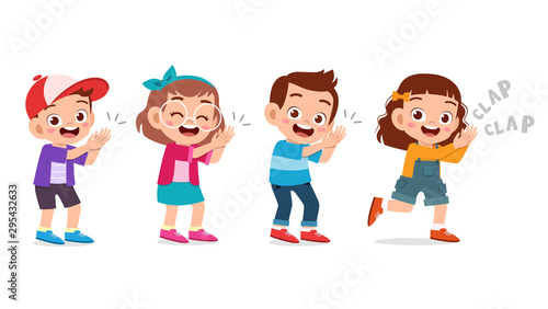 cute happy kid clap hand cheer smile