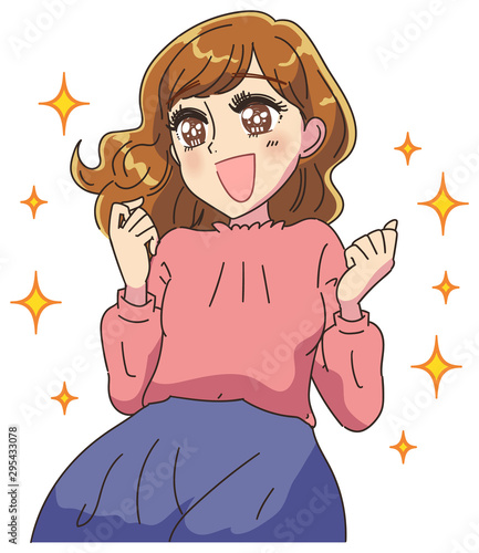 笑顔 希望 表情 かわいい 若い女性
