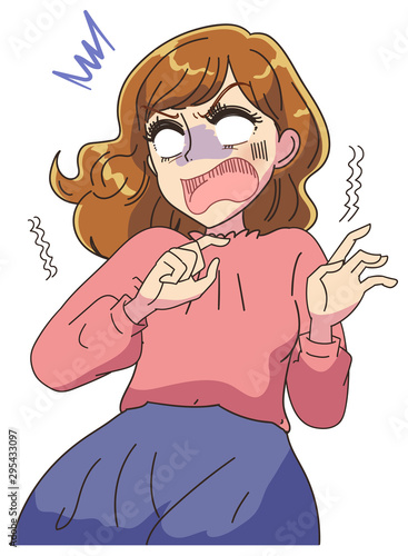 ショック 表情 かわいい 若い女性