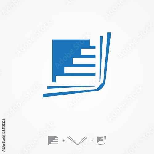 Creative open book logo vector with stairs on the white color background