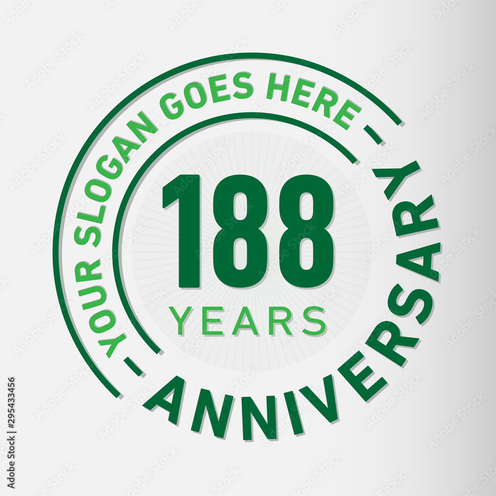 188 years anniversary logo template. One hundred and eighty-eight years celebrating logotype. Vector and illustration. 188 years anniversary logo template. One hundred and eighty-eight years celebrating logotype. Vector and illustration.