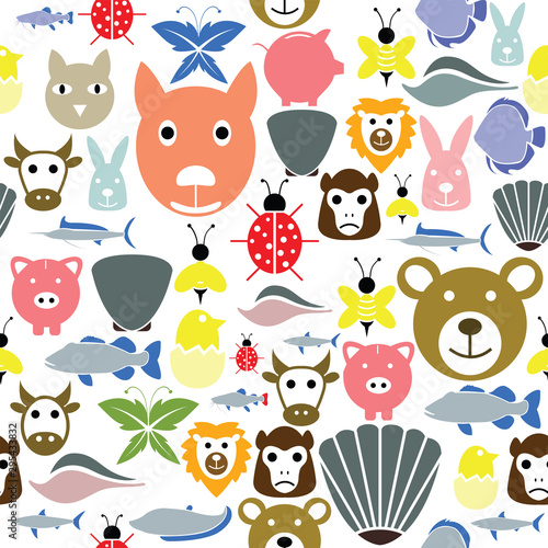 Animal seamless pattern background icon. © waranon jankerd