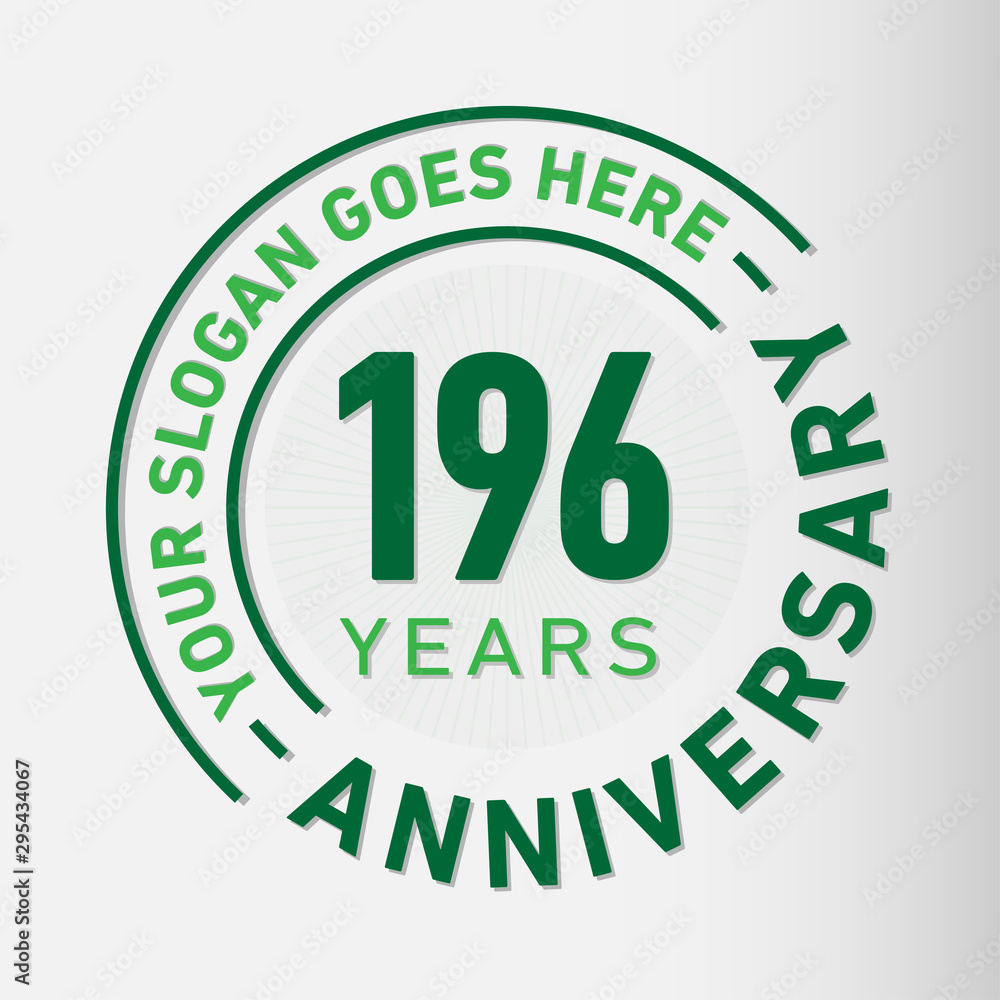 196 years anniversary logo template. One hundred and ninety-six years celebrating logotype. Vector and illustration. 196 years anniversary logo template. One hundred and ninety-six years celebrating logotype. Vector and illustration.