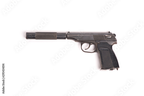 isolate Makarov pistol with silencer photo