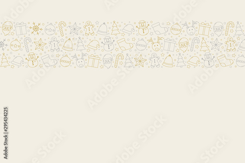 Christmas background with festive elements. Xmas ornaments. Vector