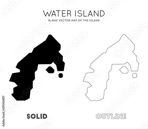 Water Island map. Blank vector map of the Island. Borders of Water Island for your infographic. Vector illustration.