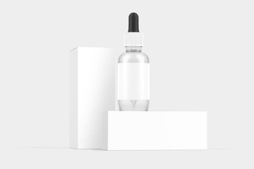 Dropper Bottle Packaging White Mockup