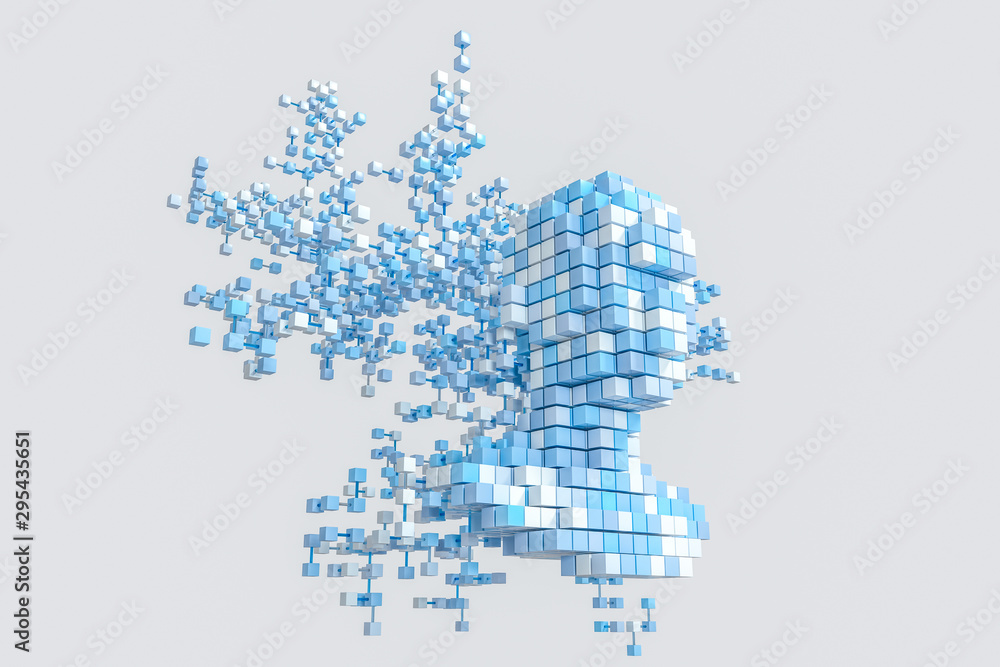 The head of the virtual robot with concepts of artificial intelligence, 3d rendering. The head of the virtual robot with concepts of artificial intelligence, 3d rendering.