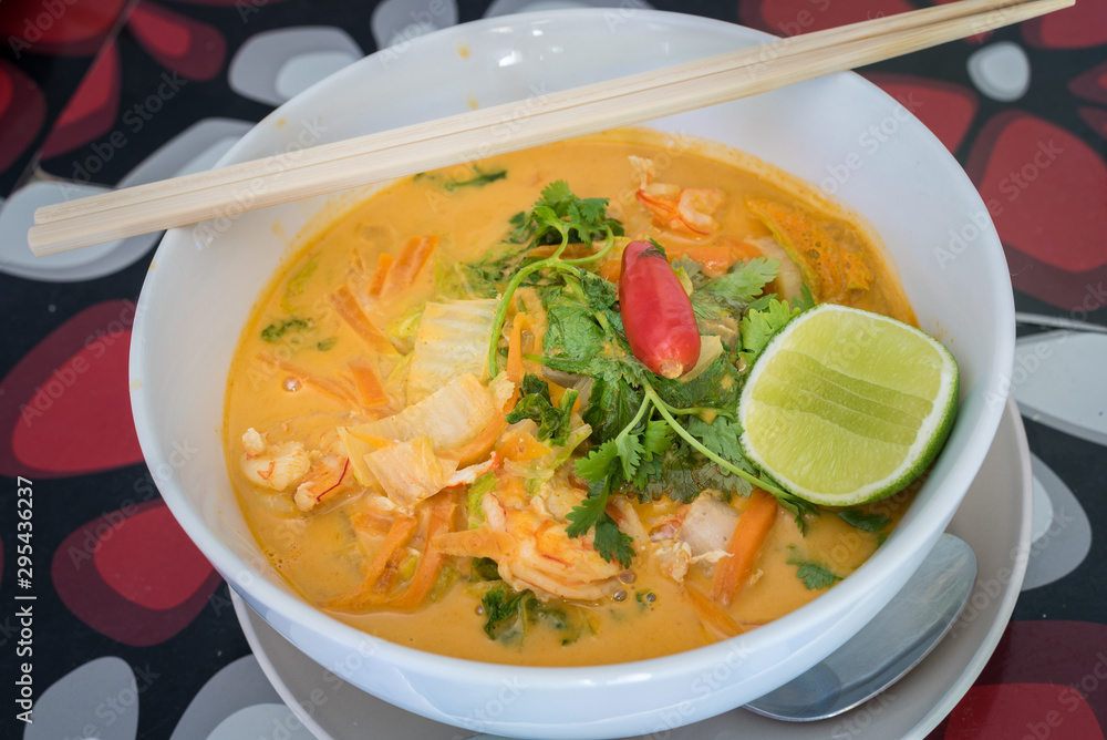 Prawn Laksa, one of the best Asian cuisine in Australian taste.