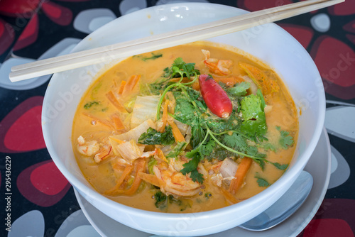 Prawn Laksa, one of the best Asian cuisine in Australian taste.